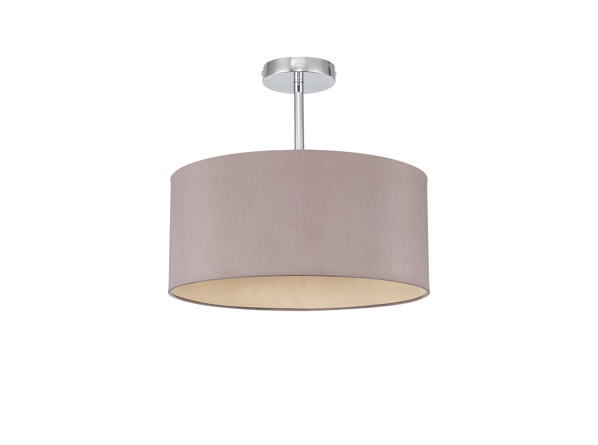 Baymont 40cm Semi Flush 1 Light Polished Chrome, Taupe/Halo Gold DK0089  Deco Baymont
